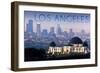 Los Angeles, California - Griffith Observatory and Skyline-Lantern Press-Framed Art Print