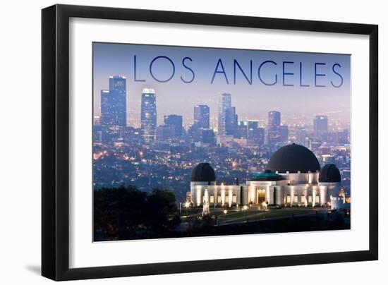 Los Angeles, California - Griffith Observatory and Skyline-Lantern Press-Framed Art Print