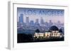 Los Angeles, California - Griffith Observatory and Skyline-Lantern Press-Framed Art Print