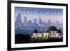 Los Angeles, California - Griffith Observatory and Skyline-Lantern Press-Framed Art Print