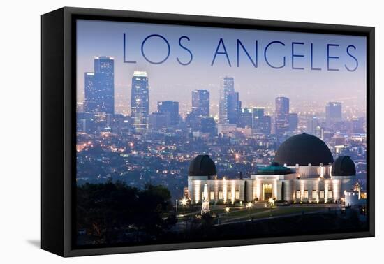 Los Angeles, California - Griffith Observatory and Skyline-Lantern Press-Framed Stretched Canvas