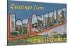 Los Angeles, California - Large Letter Scenes-Lantern Press-Stretched Canvas