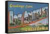 Los Angeles, California - Large Letter Scenes-Lantern Press-Framed Stretched Canvas