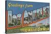 Los Angeles, California - Large Letter Scenes-Lantern Press-Stretched Canvas