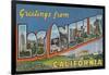 Los Angeles, California - Large Letter Scenes-Lantern Press-Framed Art Print