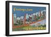 Los Angeles, California - Large Letter Scenes-Lantern Press-Framed Art Print