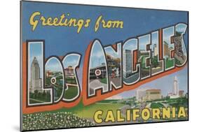 Los Angeles, California - Large Letter Scenes-Lantern Press-Mounted Art Print