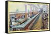 Los Angeles, California - Longest Lunch Counter in Woolworth on Broadway-Lantern Press-Framed Stretched Canvas