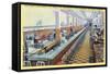 Los Angeles, California - Longest Lunch Counter in Woolworth on Broadway-Lantern Press-Framed Stretched Canvas