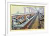 Los Angeles, California - Longest Lunch Counter in Woolworth on Broadway-Lantern Press-Framed Premium Giclee Print