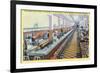 Los Angeles, California - Longest Lunch Counter in Woolworth on Broadway-Lantern Press-Framed Premium Giclee Print