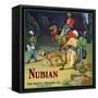 Los Angeles, California, Nubian Brand Citrus Label-Lantern Press-Framed Stretched Canvas