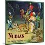 Los Angeles, California, Nubian Brand Citrus Label-Lantern Press-Mounted Art Print