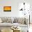 Los Angeles, California - Orange Skyline-Lantern Press-Framed Stretched Canvas displayed on a wall