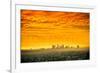 Los Angeles, California - Orange Skyline-Lantern Press-Framed Art Print