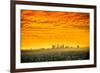 Los Angeles, California - Orange Skyline-Lantern Press-Framed Art Print