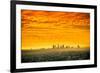 Los Angeles, California - Orange Skyline-Lantern Press-Framed Art Print