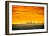Los Angeles, California - Orange Skyline-Lantern Press-Framed Art Print