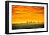 Los Angeles, California - Orange Skyline-Lantern Press-Framed Art Print