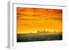 Los Angeles, California - Orange Skyline-Lantern Press-Framed Art Print