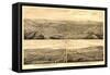 Los Angeles, California - Panoramic Map No. 2-Lantern Press-Framed Stretched Canvas