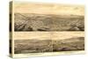 Los Angeles, California - Panoramic Map No. 2-Lantern Press-Stretched Canvas