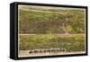 Los Angeles, California - Panoramic Map No. 5-Lantern Press-Framed Stretched Canvas