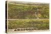 Los Angeles, California - Panoramic Map No. 5-Lantern Press-Stretched Canvas