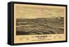 Los Angeles, California - Panoramic Map No. 7-Lantern Press-Framed Stretched Canvas
