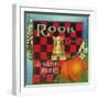 Los Angeles, California, Rook Brand Citrus Label-Lantern Press-Framed Art Print