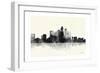 Los Angeles California Skyline BG 1-Marlene Watson-Framed Giclee Print