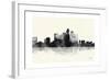 Los Angeles California Skyline BG 1-Marlene Watson-Framed Giclee Print