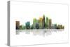 Los Angeles California Skyline BW 1-Marlene Watson-Stretched Canvas