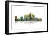 Los Angeles California Skyline BW 1-Marlene Watson-Framed Giclee Print