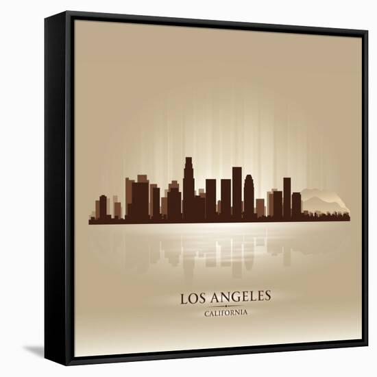 Los Angeles, California Skyline City Silhouette-Yurkaimmortal-Framed Stretched Canvas