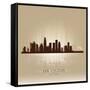 Los Angeles, California Skyline City Silhouette-Yurkaimmortal-Framed Stretched Canvas