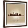 Los Angeles, California Skyline City Silhouette-Yurkaimmortal-Framed Art Print