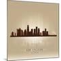 Los Angeles, California Skyline City Silhouette-Yurkaimmortal-Mounted Art Print