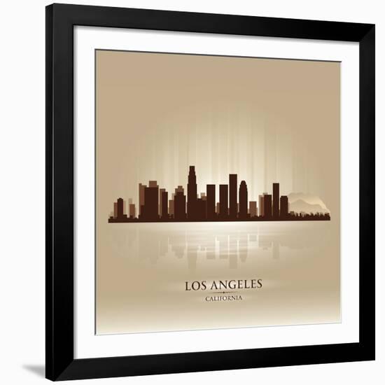 Los Angeles, California Skyline City Silhouette-Yurkaimmortal-Framed Art Print