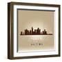 Los Angeles, California Skyline City Silhouette-Yurkaimmortal-Framed Art Print