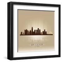 Los Angeles, California Skyline City Silhouette-Yurkaimmortal-Framed Art Print