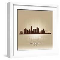 Los Angeles, California Skyline City Silhouette-Yurkaimmortal-Framed Art Print