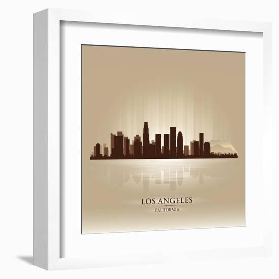 Los Angeles, California Skyline City Silhouette-Yurkaimmortal-Framed Art Print