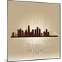 Los Angeles, California Skyline City Silhouette-Yurkaimmortal-Mounted Premium Giclee Print