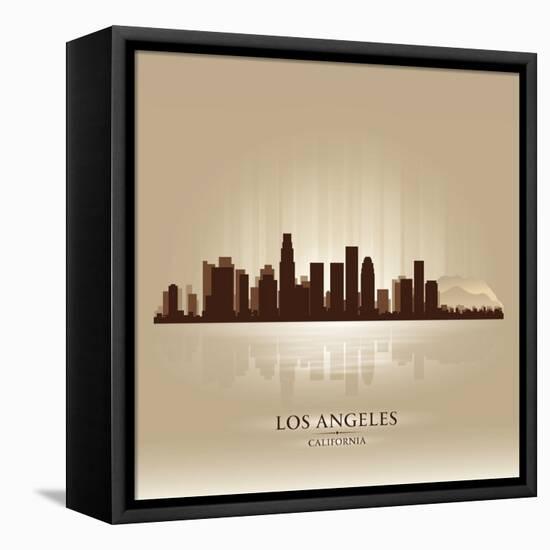 Los Angeles, California Skyline City Silhouette-Yurkaimmortal-Framed Stretched Canvas