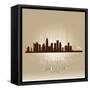 Los Angeles, California Skyline City Silhouette-Yurkaimmortal-Framed Stretched Canvas