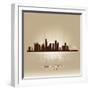 Los Angeles, California Skyline City Silhouette-Yurkaimmortal-Framed Art Print