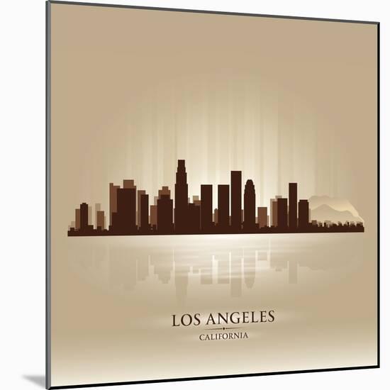 Los Angeles, California Skyline City Silhouette-Yurkaimmortal-Mounted Art Print