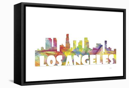 Los Angeles California Skyline Mclr 2-Marlene Watson-Framed Stretched Canvas