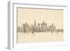 Los Angeles California Skyline Sheet Music Citysca-Michael Tompsett-Framed Art Print